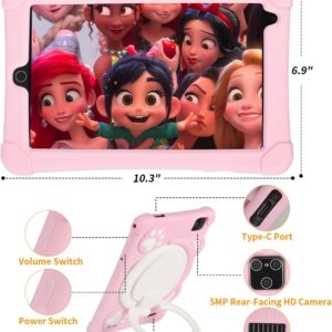 10.1 Inch HD Kids Tablet Android 10 Computer PC Quad Core GPS WiFi Bluetooth 32G (Pink)