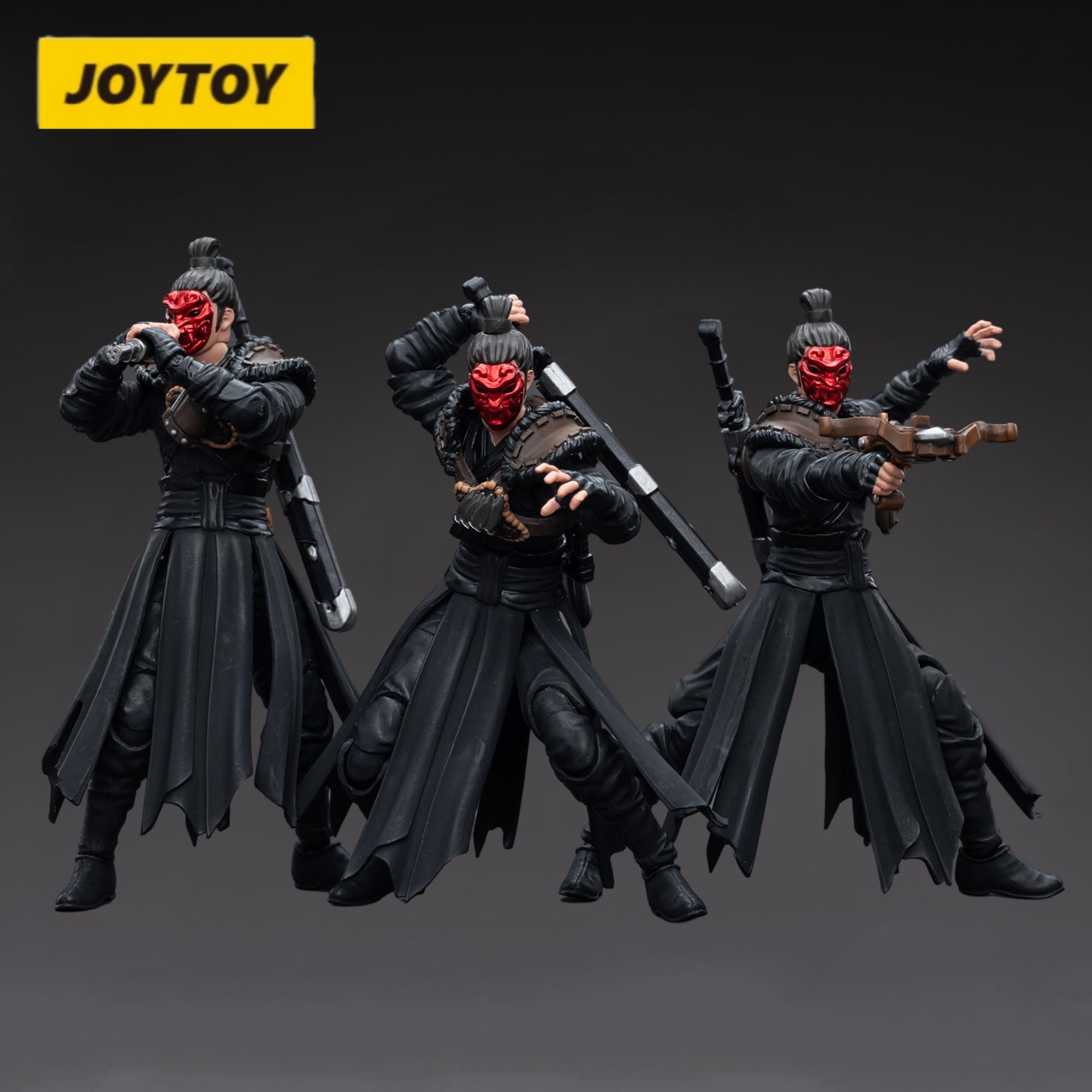 JOYTOY 1/18 Action Figure Dark Source Jiang Hu Chost Gate Assassin Collectible Military Model(Set of 3 Figures)