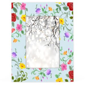 colorful floral red yellow flowers 8x10 picture frame solid wood high definition acrylic photo frame fits to 8x10 inch photos, wall mounting picture frames for tabletop or wall display home decor