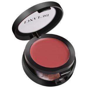 de'lanci cream blush for mature skin, waterproof blush for cheeks, up to 24h makeup blush creamy makeup for olive skin, best putty blush blendable non-greasy, korean face blusher for women (wine 03#)