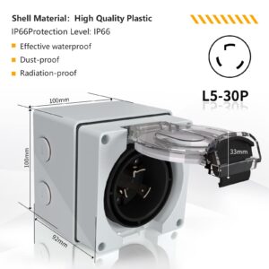 STARELO L5-30P Power Inlet Box + L5-30C Locking Female Plug Box.