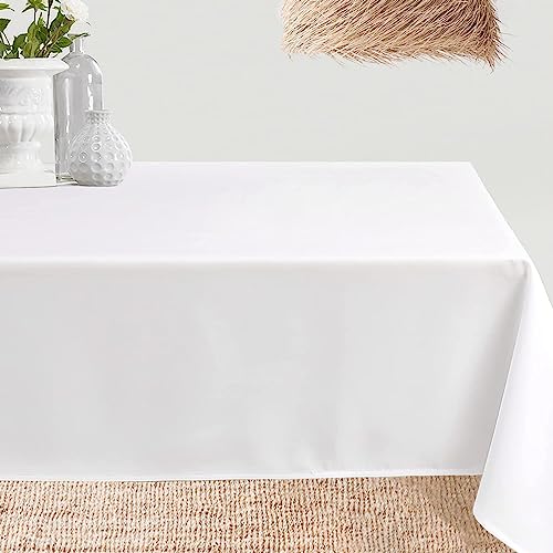 Heudumb Table Cloth 6 Packs White Tablecloths for Rectangle Tables 60x102 Inch Washable Wrinkle Free and Spillproof Polyester Tablecloth for Festival Camping Picnic Wedding Party Table Cover