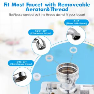 Pure Take Water Filter for Bathroom Sink 1080 Rotating Swivel Faucet Extender Water Purifier for Sink Remove Chlorine, Taste,Odor More Than 99% Relieve Dry, Rough&Itchy Senstive Skin