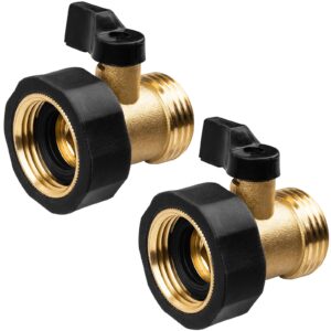 Nraxiot 2PCS Garden Hose Shut Off Valve, Durable Hose Shutoff Valve，Premium 3/4 Brass Shut Off Valve for Garden Hose，Water Hose Shut Off Valve for Household Cleaning