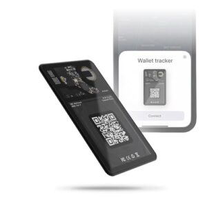 rolling square aircard wallet tracker - bluetooth wallet finder find my network compatible with business card feature nfc/qr code - 0.09in slim