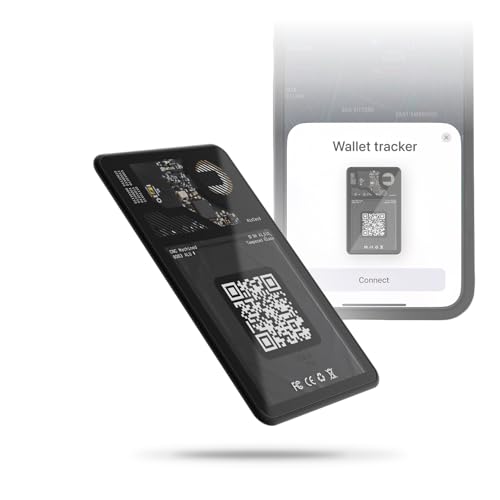 Rolling Square Aircard Wallet Tracker - Bluetooth Wallet Finder Find My Network Compatible with Business Card Feature NFC/QR Code - 0.09in Slim