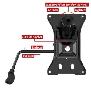 Heavy Duty 500lbs Office Chair Tilt Control Mechanism Replacement Parts,Heavy Duty Office Chair Tilt Control With W/6" X 10.2" Mounting Holes For Executive Desk And Gaming Chairs Base(1 Pack)