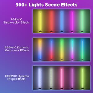 Buyya LED RGB Corner Floor Lamp, 50 Inch Upgrade RGB Corner Lights 16 Million Colors Changing Music Sync with Smart APP Atmosphere Lighting Smart LED Floor Lamps for Living Room Bedroom