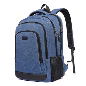 cluci laptop backpack for men women school backpack college bookbag for men water resistant travel work backpacks fits 15.6" laptop business computer bag with usb charging port dark blue