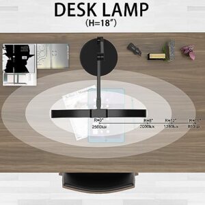 Omorepa Led Desk Lamp for Home Office, Architect Curved Desk Lamp with Base Bright 1000LM Adjustable Desk Light Dimmable Touch Tall Table Light with 3 Rotatable Joints for Computer Workbench