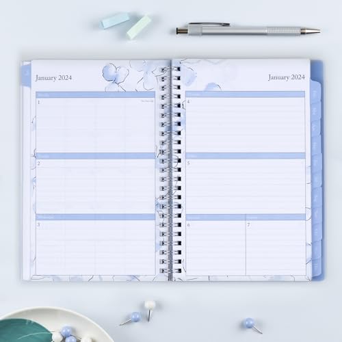 Blue Sky 2024 Weekly and Monthly Planner, January - December, 5" x 8", Frosted Cover, Wirebound, Lindley (101579-24)