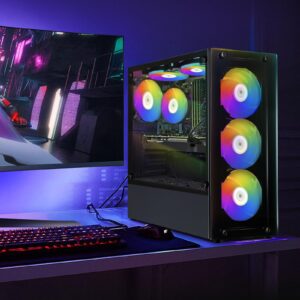 STGAubron Gaming Desktop,Intel Core i7 3.4G up to 3.9G,GeForce GTX 1660 Super 6G GDDR6,32G RAM,1T SSD,WiFi,BT 5.0,RGB Fan x 6,RGB Keyboard&Mouse&Mouse Pad,RGB BT Sound Bar And Gaming Mic,W10H64