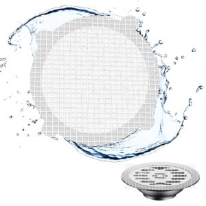 30 pack disposable shower drain hair catcher for home drain protectors, shower drain waterproof mesh sticker for bathroom and bathtub drain covers.
