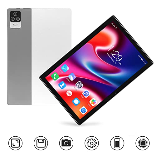 10.1 Inch Tablet for Android 11, 4G Phone Call Tablet with Octa Core CPU, 6GB RAM 64GB ROM, WiFi, 8+16MP Camera Gaming Tablet PC (Silver)