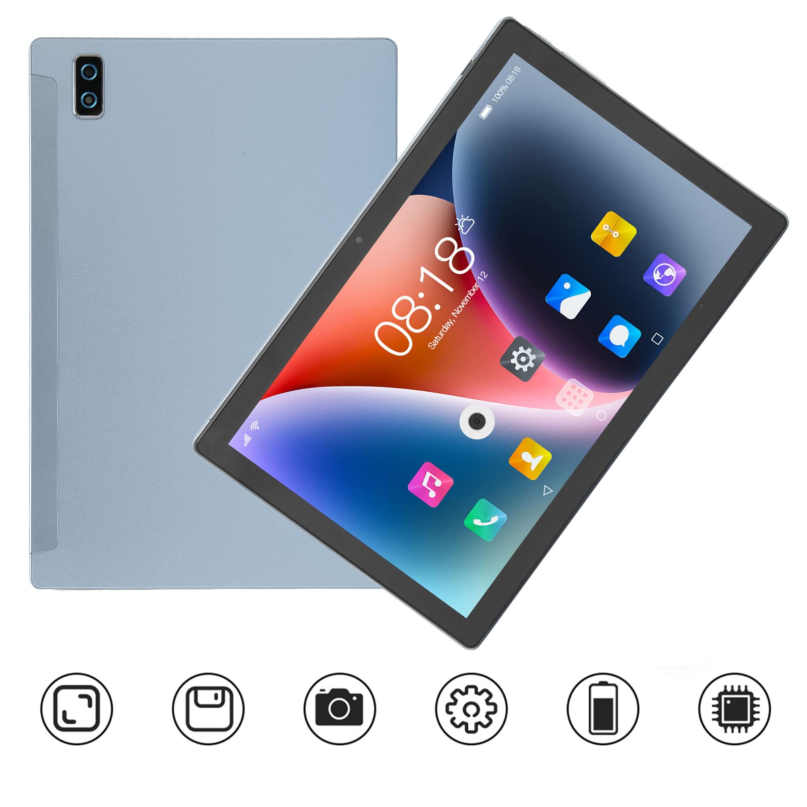 10.1 Inch Tablet for Android 11, 4G Phone Call Tablet with Octa Core CPU, 6GB RAM 128GB ROM, 5GWiFi, 8+16MP Camera Gaming Tablet PC (Grey)