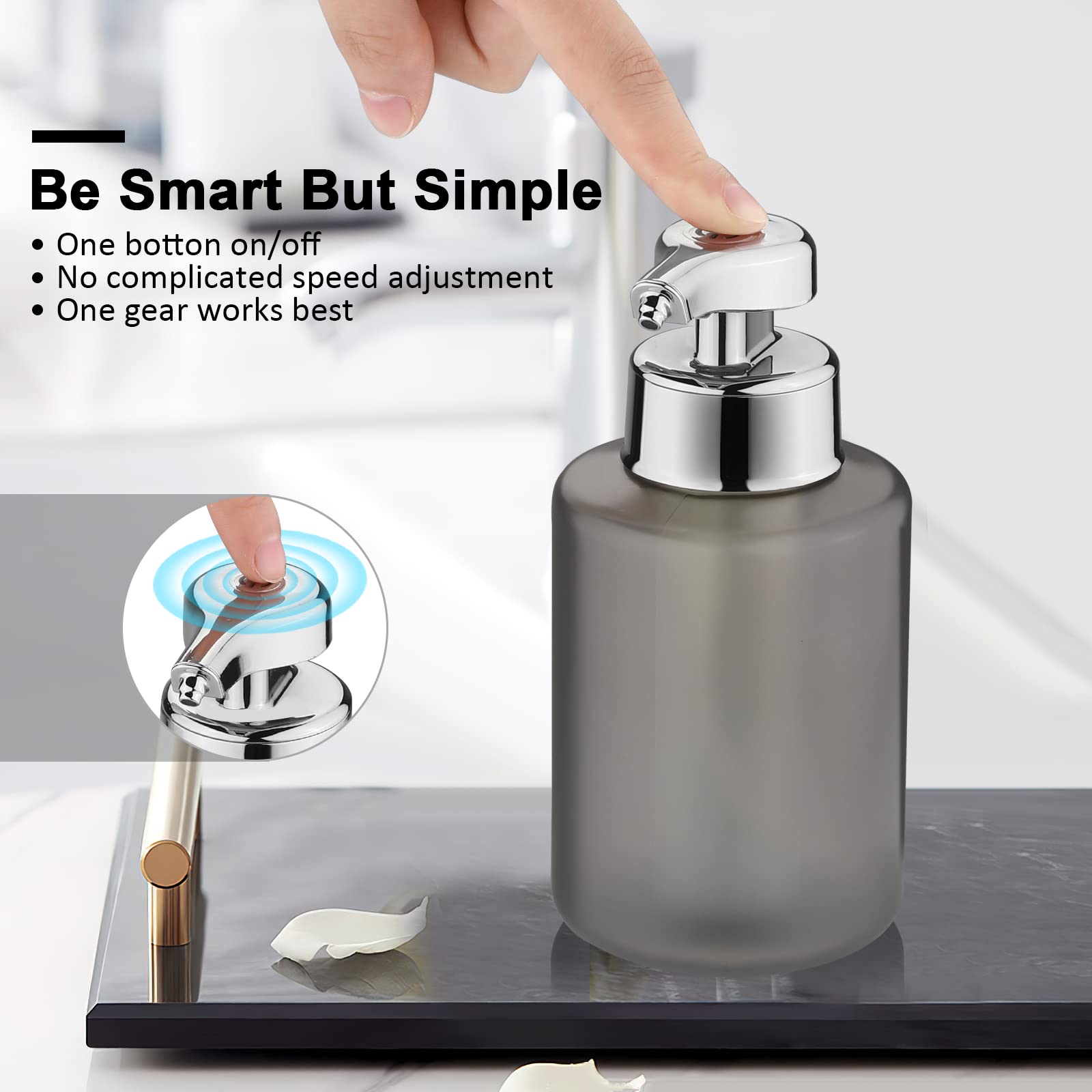 Automatic Soap Dispenser Liquid Set with Tray, Hand Free Soap Dispenser Rechargeable Soap Dispenser Touchless Soap Dispenser Smart Electric Auto Dish Soap Dispenser for Bathroom, Kitchen, Commercia