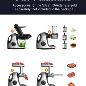 Juicer Machines, Vividmoo Masticating Juicer machines with 3-Inch Wide Chute, 2-Speed Modes & Reverse Function, Powerful Fruit Cold Press Juicer, Dishwasher Safe Slow Masticating Juicer