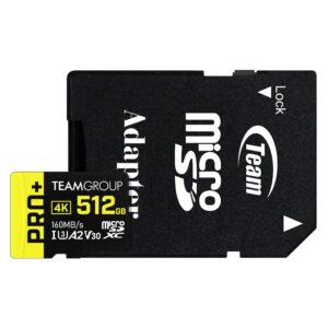 TEAMGROUP A2 Pro Plus Card 512GB x 2 Pack Micro SDXC UHS-I U3 A2 V30, R/W up to 160/110 MB/s for Nintendo-Switch, Steam Deck, Gaming Devices, Tablets, Smartphones with Adapter TPPMSDX512GIA2V3064