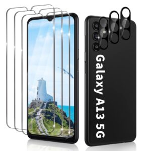 corefyco direct galaxy a13 5g screen protector + camera lens protector, 9h hardness, bubble free, anti scratch, easy to install, hd tempered glass film compatible for samsung galaxy a13 5g [3+3 pack]