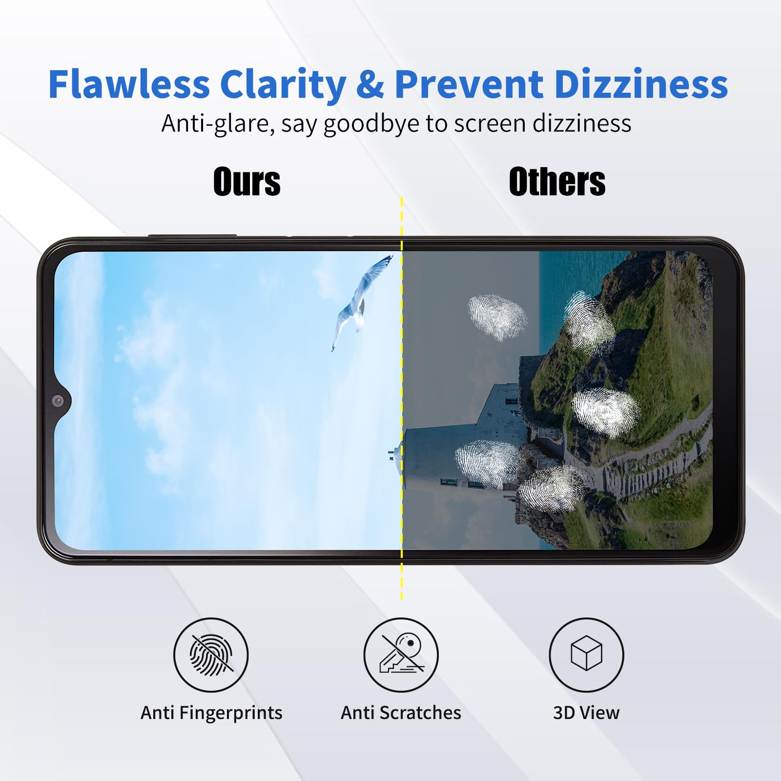 Corefyco Direct Galaxy A13 5G Screen Protector + Camera Lens Protector, 9H Hardness, Bubble Free, Anti Scratch, Easy to Install, HD Tempered Glass Film Compatible for Samsung Galaxy A13 5G [3+3 Pack]