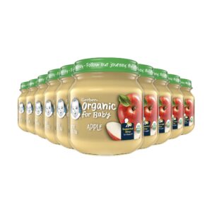 Gerber 1st Foods Organic for Baby Baby Food Apple, 4 oz Jar (10 Pack)