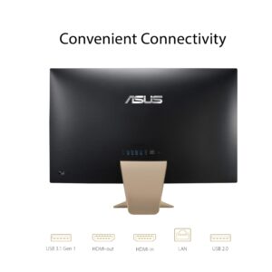 ASUS AiO All-in-One Desktop PC, 23.8” FHD Anti-glare Display, AMD Ryzen 3 3250U Processor, 8GB DDR4 RAM, 512GB PCIe SSD, Windows 10 Home, Kensington Lock, V241DA-DB301 (Renewed)