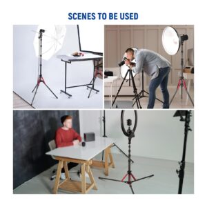 NEEWER Light Stand Carbon Fiber with 180° Reversible Legs, 1/4" to 3/8" Screw Adapter and Bag, 98.4"/250cm Portable Travel Tripod Stand for Outdoor Photography Speedlite Strobe Softbox, ST250R