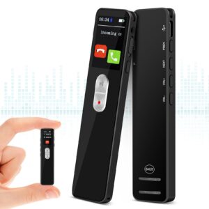 64gb digital voice recorder, bluetooth 5.2 small voice activated recorder 3072kbps intelligent noise reduction type-c rechargeable tape recorder for lecture,meetings,class,mp3