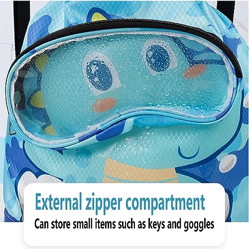 ZIXINZIYI Swim bag, Large capacity swim backpack, Cute beach bag,Dry wet separation backpack (Dinosaur)