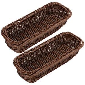 PRETYZOOM 2pcs Seasoning Jar Storage Box Storage Baskets Pencils Shelf Woven Kitchen Drawer Kitchen Cutlery Bread Basket Storage Silverware Organizer Basket Cutlery Storage Basket