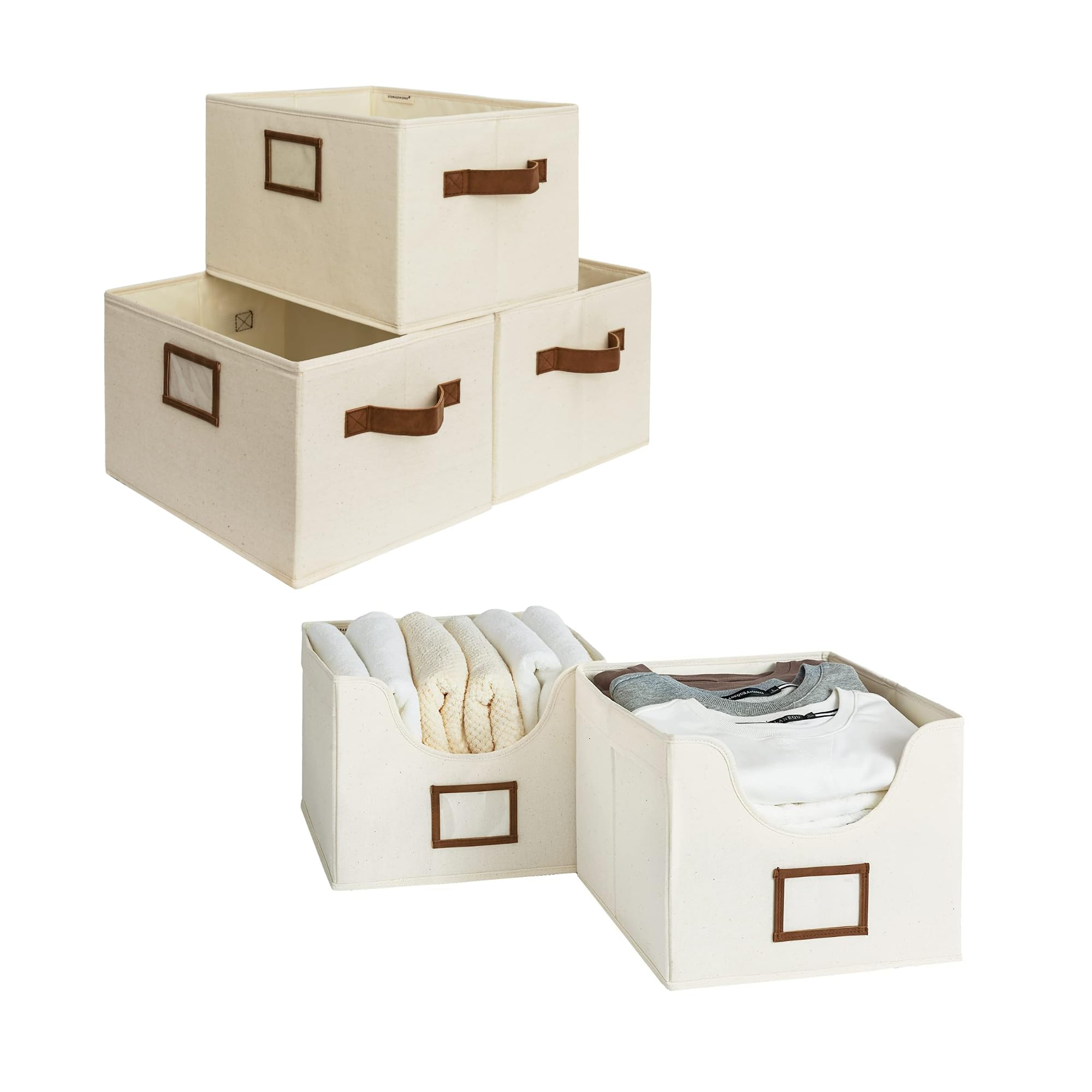 StorageWorks Decorative Storage Bins for Shelves