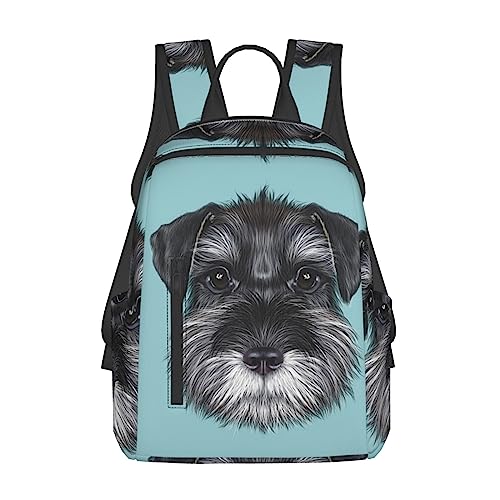 GAGALU Laptop Backpack Schnauzer Blue Printed Lightweight Outdoors Backpack