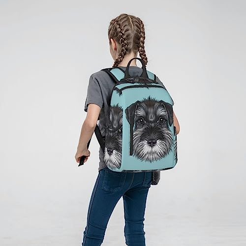 GAGALU Laptop Backpack Schnauzer Blue Printed Lightweight Outdoors Backpack