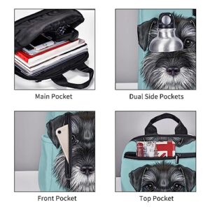 GAGALU Laptop Backpack Schnauzer Blue Printed Lightweight Outdoors Backpack