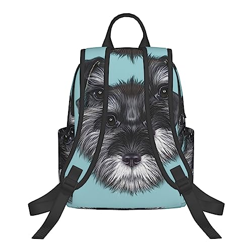 GAGALU Laptop Backpack Schnauzer Blue Printed Lightweight Outdoors Backpack