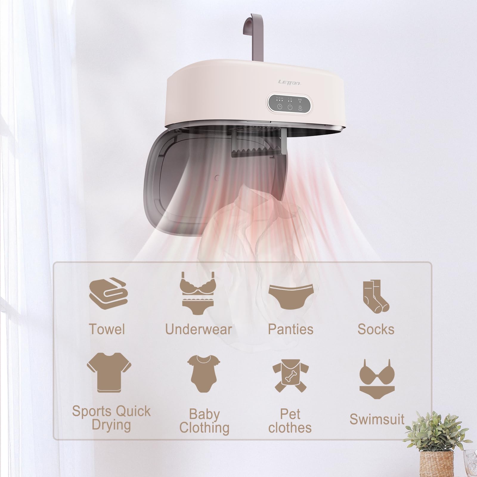 Euphoricca Portable Clothes Dryer, Portable Dryer for Apartments Home Travel RVs, Compact Foldable Mini Electric Laundry Dryer Machine with Dryer Bag