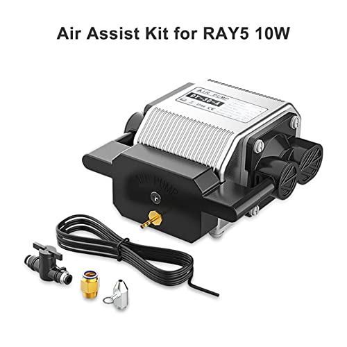 QIUNI Air Assist Kit for RAY5 10W 30L/Min Large Airflow 0.03MPa Low Noise Air Assist Pump for CNC Cutter Laser Engraver