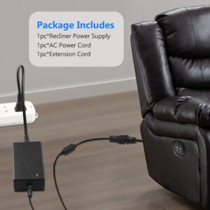 BXIZXD Power Recliner Power Supply, AC/DC Switching Power Supply Transformer 29V 2A Adapter with AC Power Cord and Motor Cable, Compatible with Lift Chair or Power Recliner