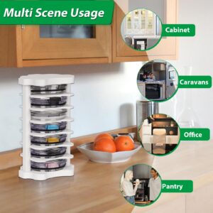 Exttlliy Tumbler Lid Organizer for Cabinet Tumbler Organizer for Kitchen Cabinets Bamboo Cup Lid Organizer for Water Bottles Tumbler Lid Holder Storage Rack for Countertop Cabinets Pantry (White)