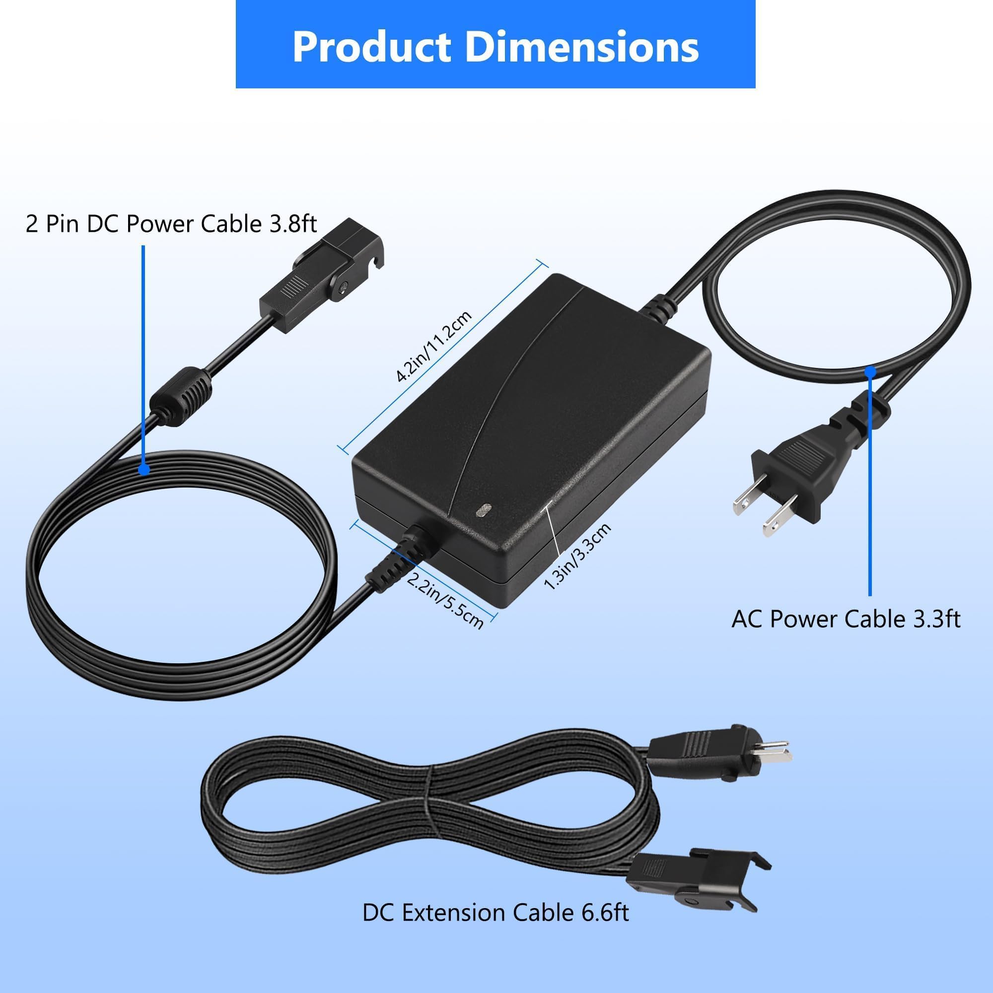 BXIZXD Power Recliner Power Supply, AC/DC Switching Power Supply Transformer 29V 2A Adapter with AC Power Cord and Motor Cable, Compatible with Lift Chair or Power Recliner