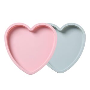 jinjiasuyisu 2 pcs silicone cake mold, rainbow cake baking pans, heart shape, non-stick, easy to clean, ideal for making layer cakes, pizza, vegetable pancakes, bread, resin art