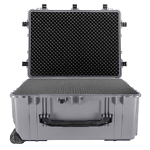 Eylar XXL 31.5" Protective Gear Roller Case Water and Shock Resistant w/Foam (Gray)