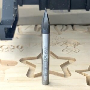 Bits&Bits - 30 Degree 2 Flute V - Groove CNC Router Bit - Made in USA - Part# 425-VG30 - Astra Coated for Extended Life