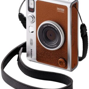 Fujifilm Instax Mini EVO Hybrid Brown Instant Camera + Fuji Mini Twin Pack Instant Film (40 Sheets) - Bundle