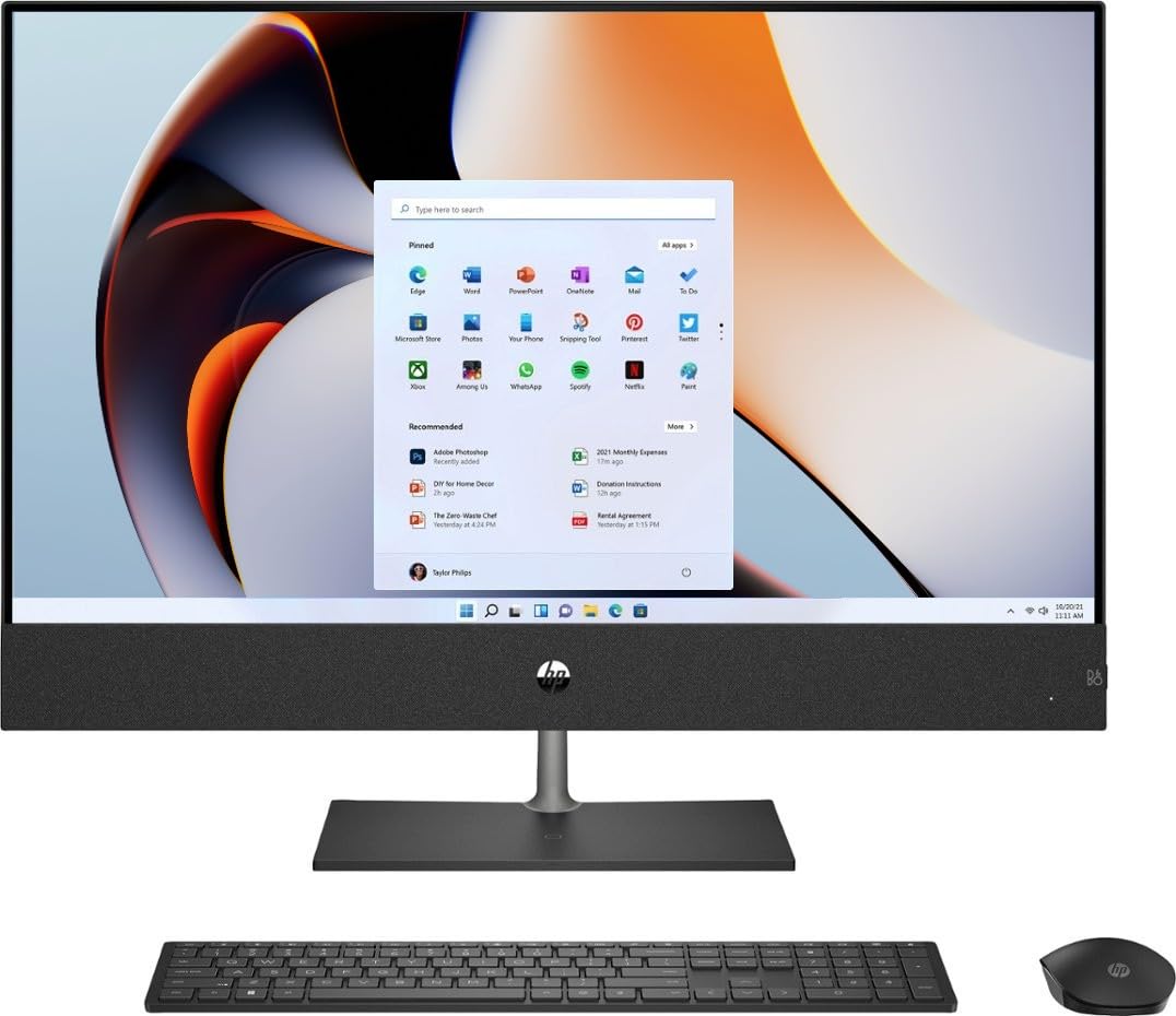 HP Pavilion 27 Touch Desktop 2TB SSD 64GB RAM Win 11 PRO (Intel Core i9-13900K Processor with Turbo Boost to 5.80GHz, 64 GB RAM, 2 TB SSD, 27-inch FullHD Touchscreen) PC Computer All-in-One