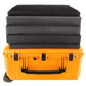 Eylar XXL 31.5" Protective Gear Roller Case Water and Shock Resistant w/Foam (Yellow)