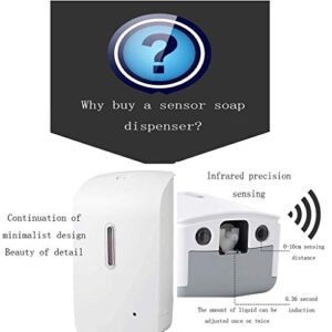 Soap Pump Dispenser Fully Automatic Foam Soap Dispenser Wall-Mounted Drip to Soap Dispenser Hotel Hanging Punch-Free 1000ML Bottles Dispenser (Color : White Plus Gray B)