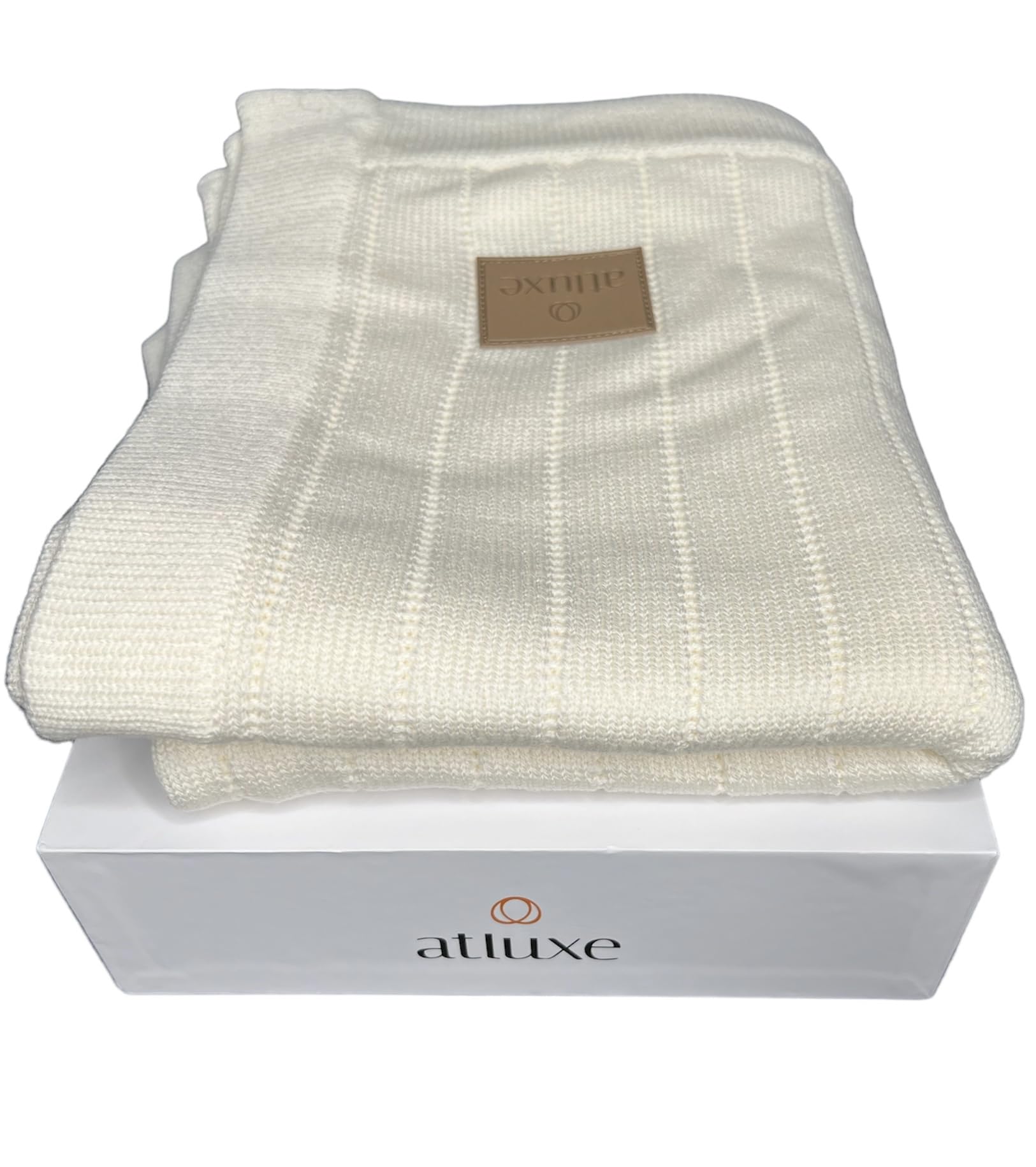 Atluxe Premium Washable Merino Wool Knitted Baby Blanket 100% Organic Extra Fine Merino Wool Blanket (40 inch x 30 inch)