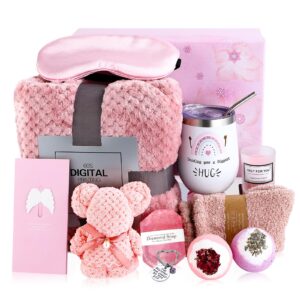 birthday gifts for women friend, get well soon gift for women, care package gift basket for her, get better soon gift after surgery, thinking of you gift box with blanket for mom wife sister friend