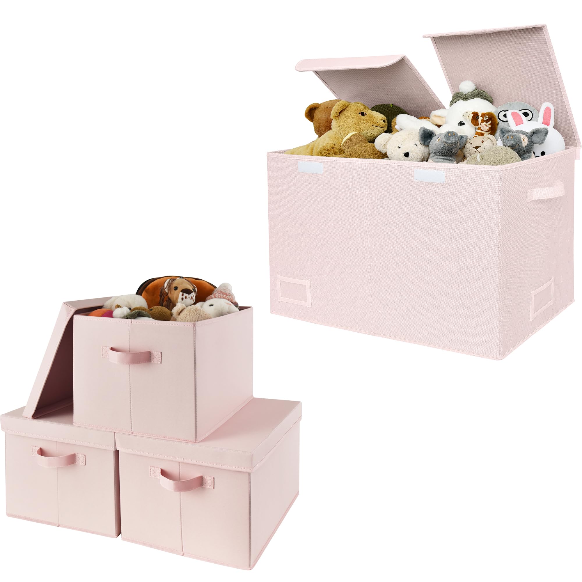 GRANNY SAYS Bundle of 3-Pack Foldable Fabric Storage Bins & 1-Pack Extra Large Toys Storage Bins